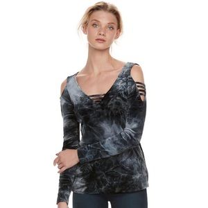 Rock & Republic velvet cold shoulder top